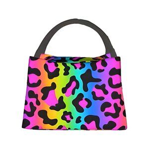 Lisa Frank Inspired Leopard Insulated Lunch Bag Rainbow Trapper Keeper 1980 NEW